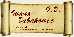 Ivana Dubaković vizit kartica